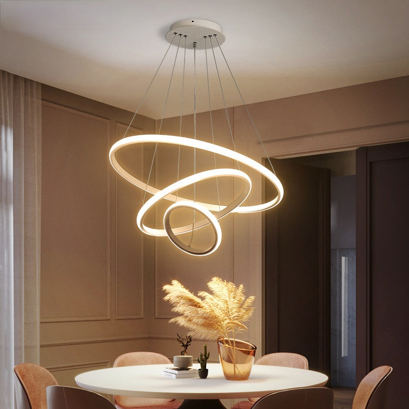 Seraphis: moderna lampada a sospensione LED dal design ad anello – per sala da pranzo e soggiorno