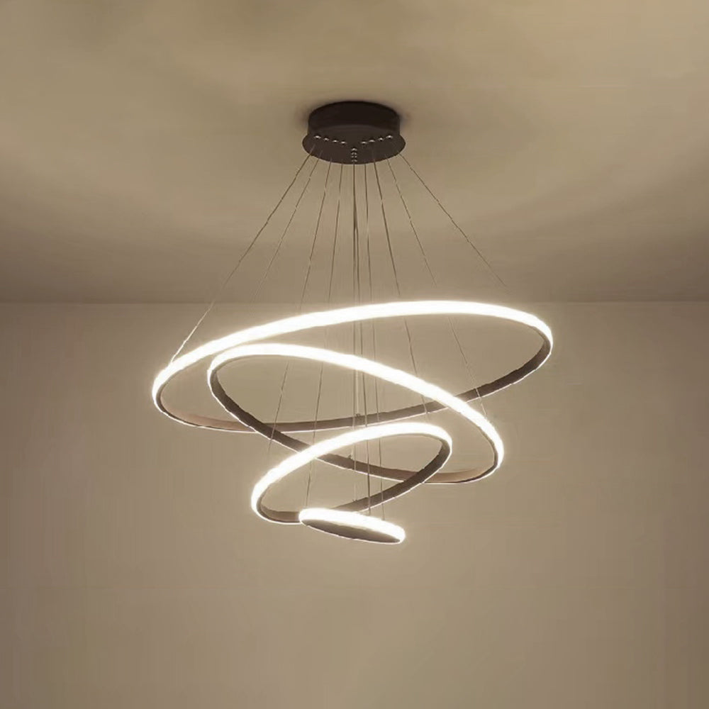 Seraphis: moderna lampada a sospensione LED dal design ad anello – per sala da pranzo e soggiorno