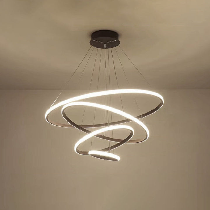 Seraphis: moderna lampada a sospensione LED dal design ad anello – per sala da pranzo e soggiorno