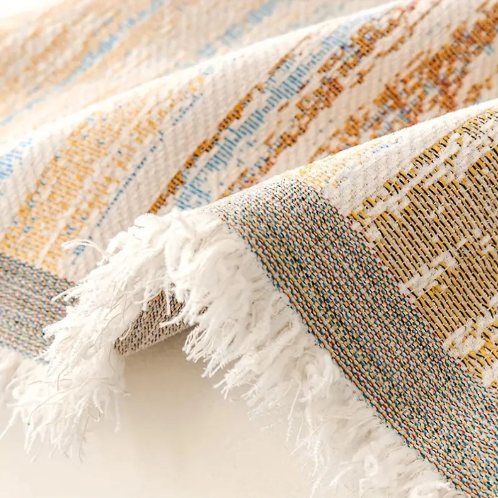 SereneStripes: Copriletto per divano in stile righe in chenille con utilizzo versatile – per divano e sedia