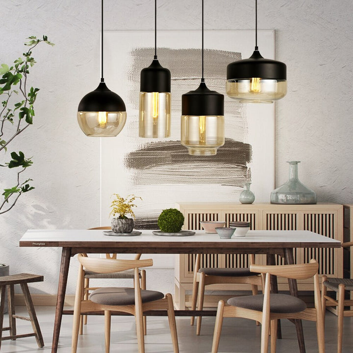 Serenitéa: Lampada a sospensione con batteria ricaricabile e design in vetro e metallo – per lounge e area lettura