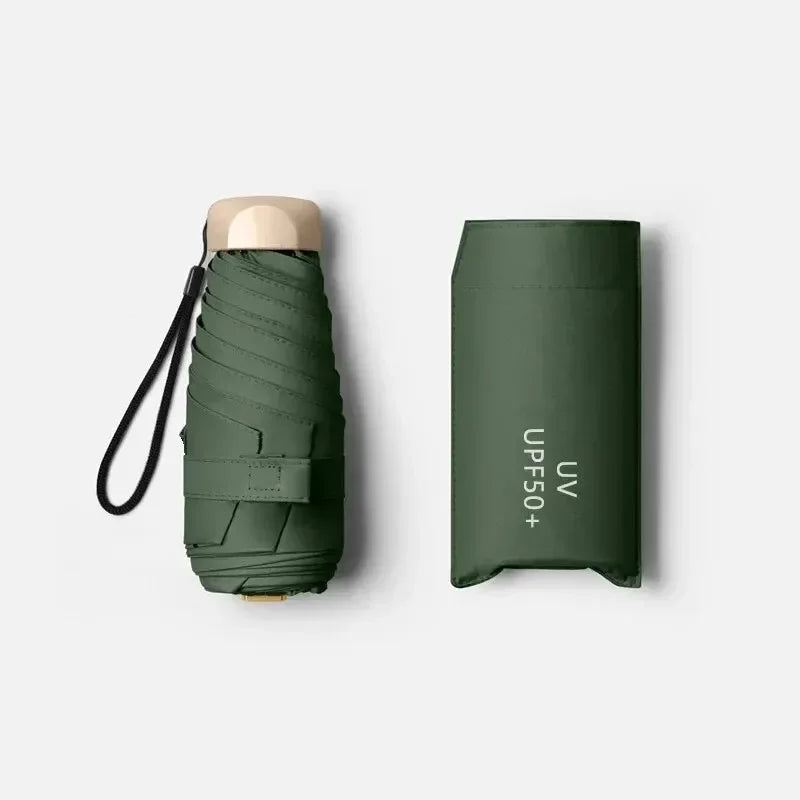 Mini Ombrello Zon Pocket Pioggia Ombrello - Vinile Pieghevole Protezione UV Parasole Capsule