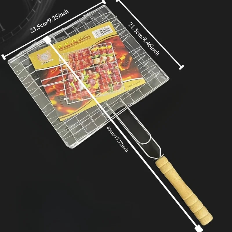 Canasta BBQ Grillaro | Pieghevole e Antiaderente | Acciaio Inossidabile e Resistente al Calore | Per Carne e Verdure