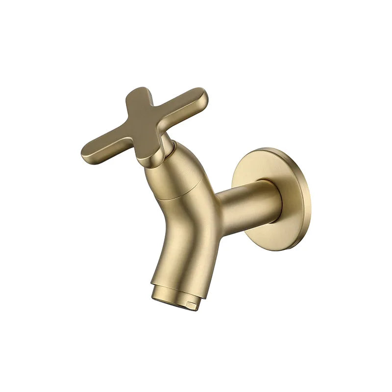 BrassFlow – Rubinetto per Acqua Fredda da Parete in Ottone Massiccio