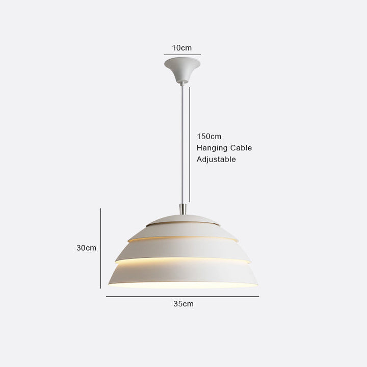 NordDome: Lampada a sospensione moderna in stile nordico con cupola in alluminio e LED – per ristoranti e cucine abitative