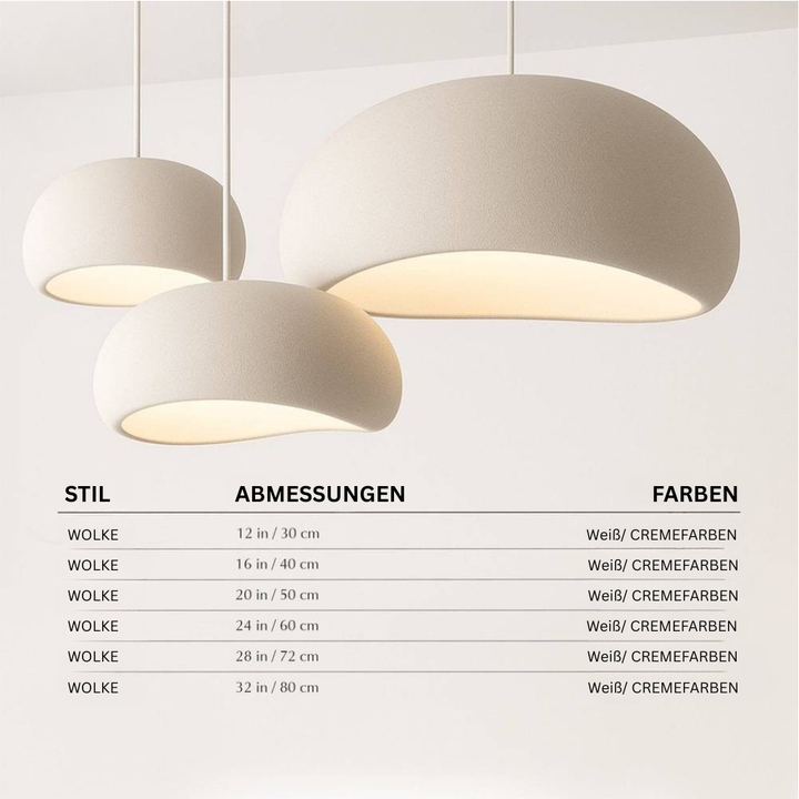 ShibuiLicht: Lampada a sospensione moderna fatta a mano design nuvola LED dimmerabile – per soggiorno e sala da pranzo