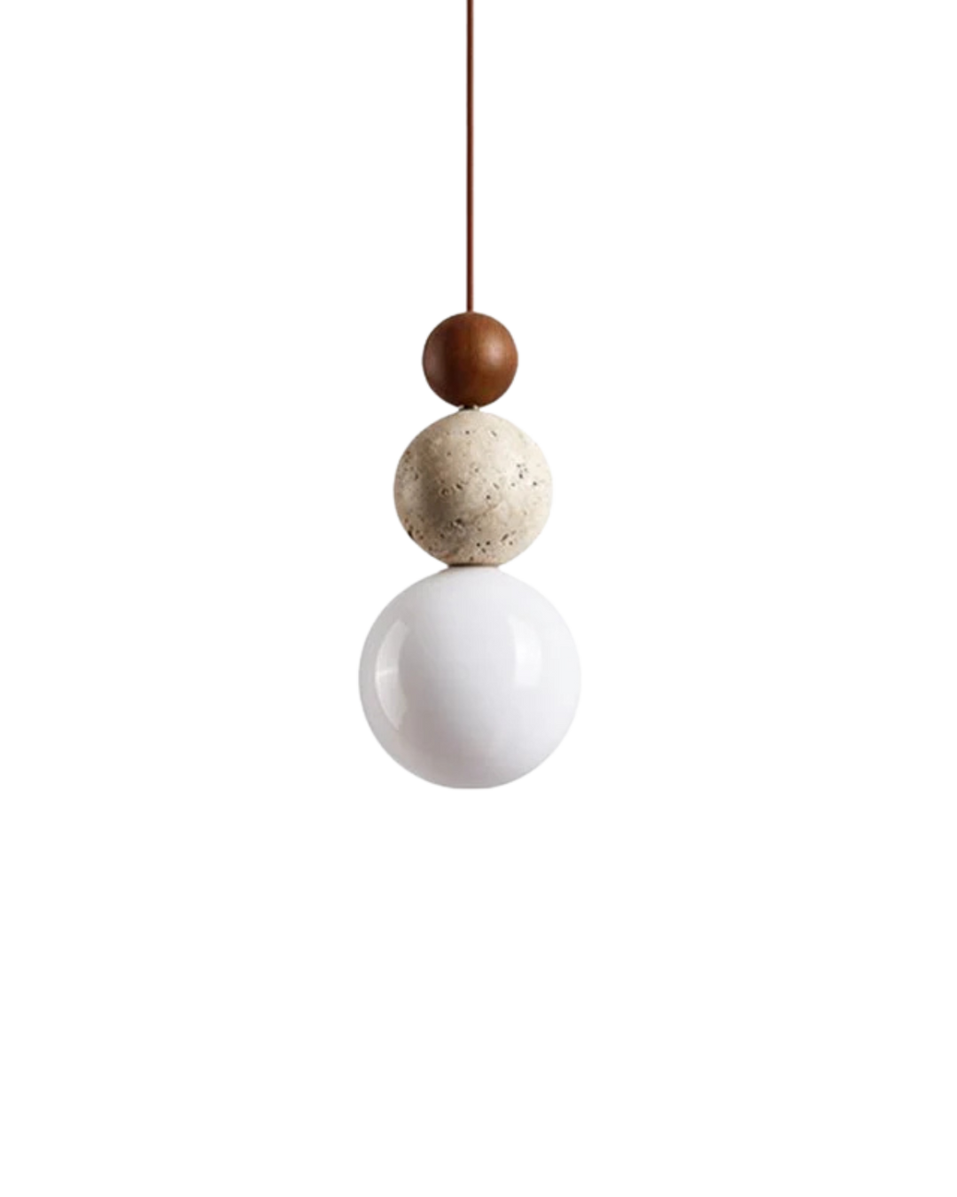 SilenVéra: Lampada a sospensione moderna in legno con sfera di vetro e luce LED bianca calda – per sala da pranzo e soggiorno