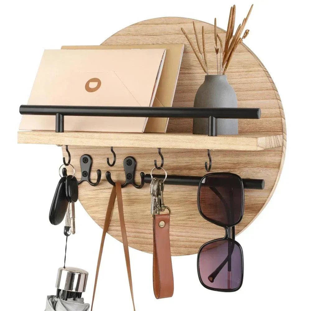 Portachiavi in Legno Rotondo | Organizzatore da Parete Elegante ed Eco-Friendly