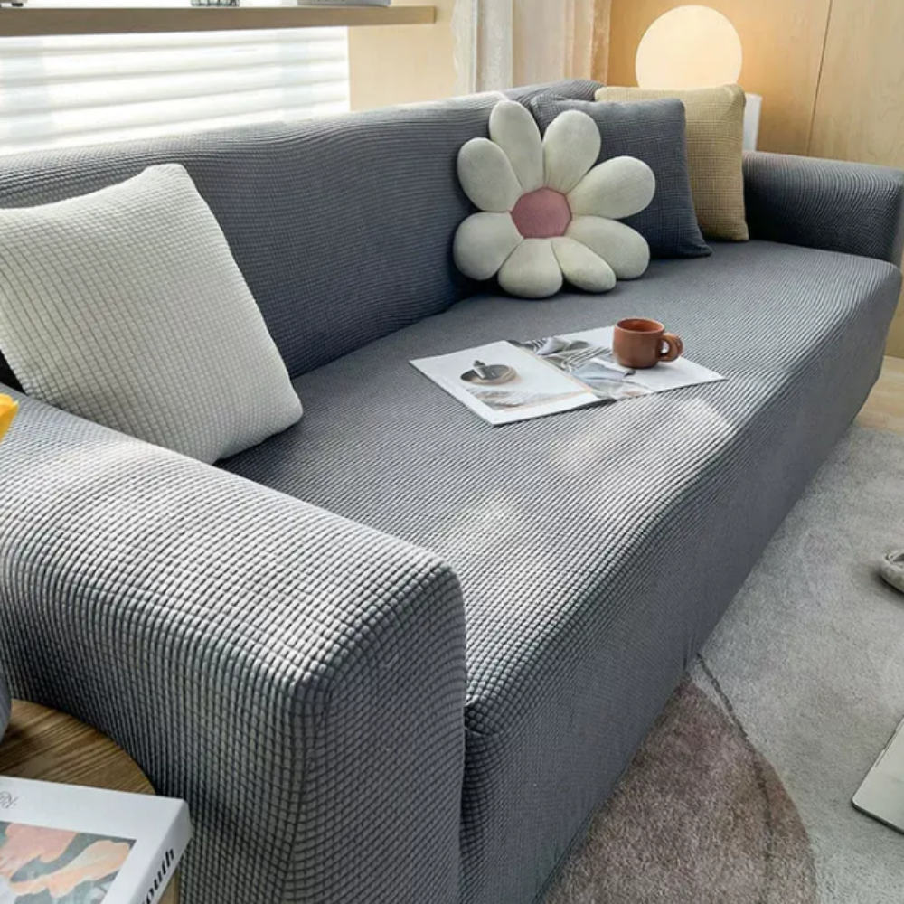 SofaGuard: Copertura per divano in jacquard impermeabile con retro antiscivolo e tessuto facile da pulire – per soggiorno e famiglie