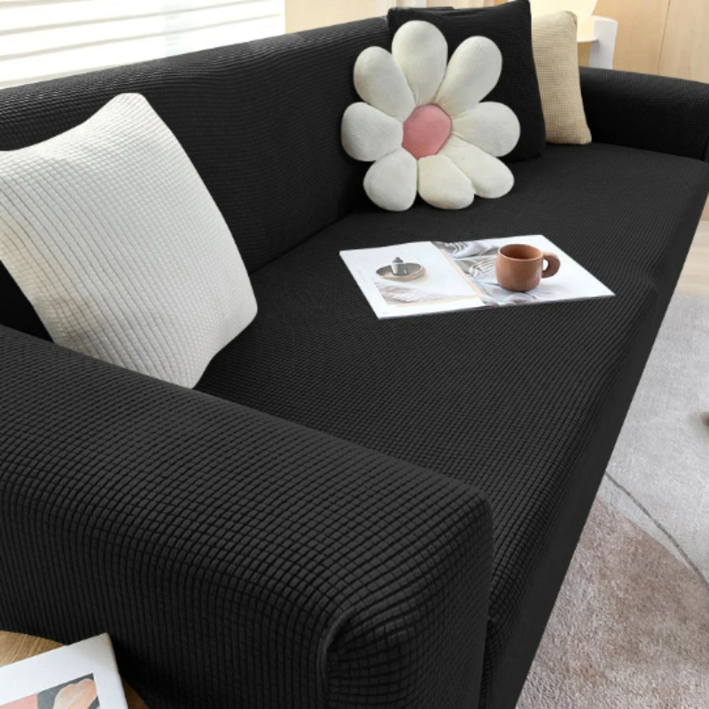 SofaGuard: Copertura per divano in jacquard impermeabile con retro antiscivolo e tessuto facile da pulire – per soggiorno e famiglie