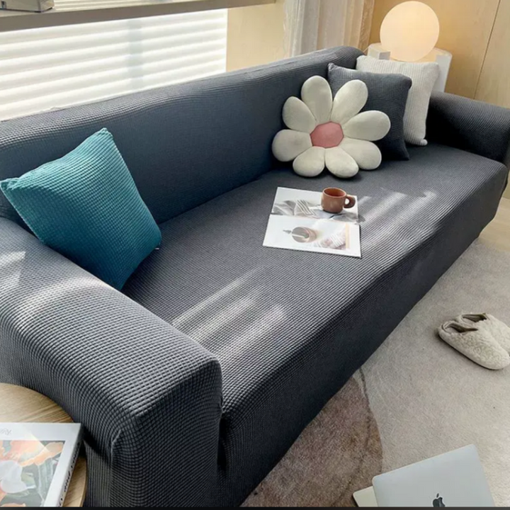 SofaGuard: Copertura per divano in jacquard impermeabile con retro antiscivolo e tessuto facile da pulire – per soggiorno e famiglie