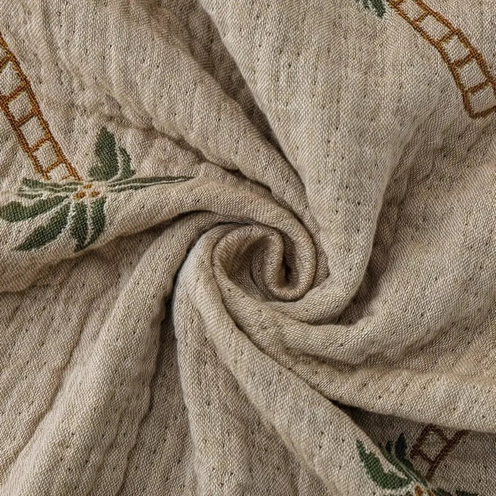 SolTropica: Coperte in cotone con design tropicale a palme e struttura reversibile con frange decorative – per divano e camera da letto
