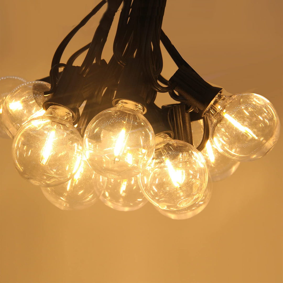 SolaGleam: Catena di luci a sfera solare G40 – Bianco caldo e resistente alle intemperie per giardino e balcone