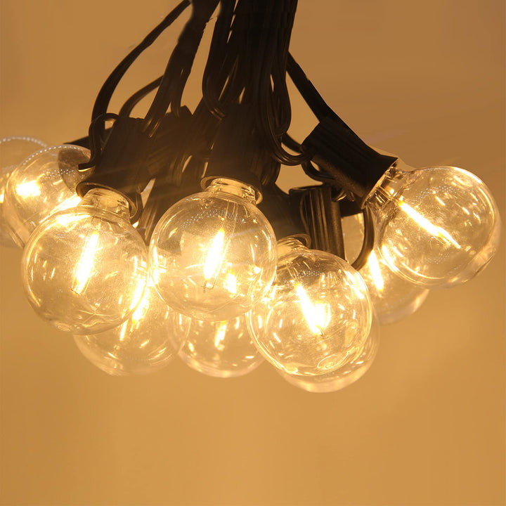 SolaGleam: Catena di luci a sfera solare G40 – Bianco caldo e resistente alle intemperie per giardino e balcone