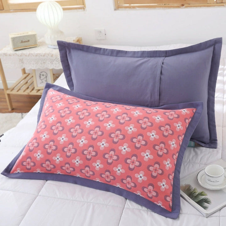 SommerBlüte: Fodera per cuscino con stampa floreale – elegante e durevole per camera da letto e camere per gli ospiti (set da 2)