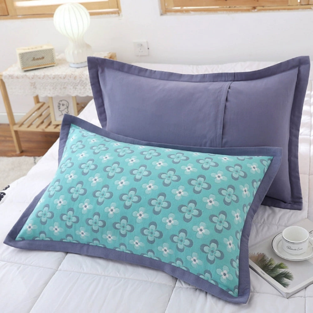 SommerBlüte: Fodera per cuscino con stampa floreale – elegante e durevole per camera da letto e camere per gli ospiti (set da 2)