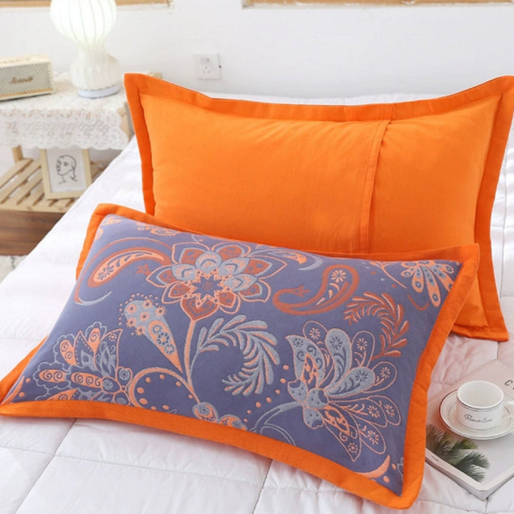 SommerBlüte: Fodera per cuscino con stampa floreale – elegante e durevole per camera da letto e camere per gli ospiti (set da 2)