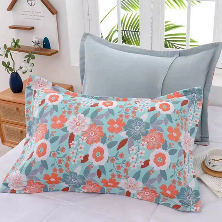SommerBlüte: Fodera per cuscino con stampa floreale – elegante e durevole per camera da letto e camere per gli ospiti (set da 2)