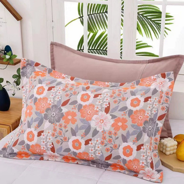 SommerBlüte: Fodera per cuscino con stampa floreale – elegante e durevole per camera da letto e camere per gli ospiti (set da 2)