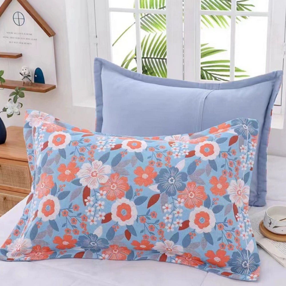 SommerBlüte: Fodera per cuscino con stampa floreale – elegante e durevole per camera da letto e camere per gli ospiti (set da 2)