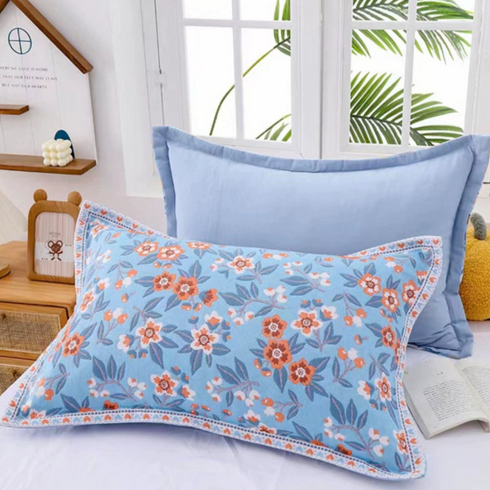 SommerBlüte: Fodera per cuscino con stampa floreale – elegante e durevole per camera da letto e camere per gli ospiti (set da 2)