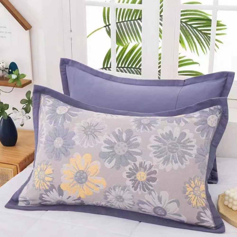 SommerBlüte: Fodera per cuscino con stampa floreale – elegante e durevole per camera da letto e camere per gli ospiti (set da 2)