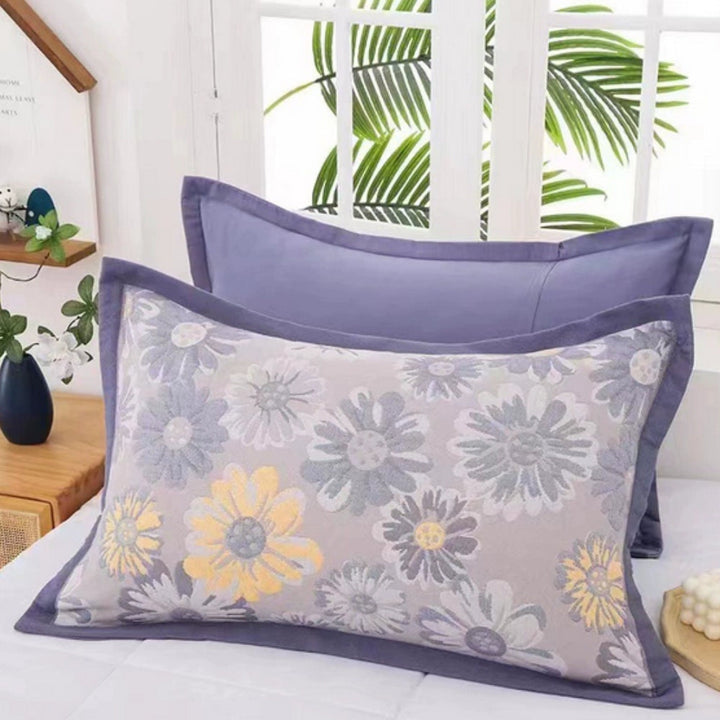 SommerBlüte: Fodera per cuscino con stampa floreale – elegante e durevole per camera da letto e camere per gli ospiti (set da 2)