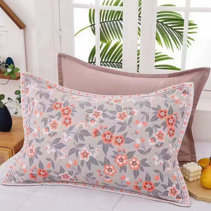 SommerBlüte: Fodera per cuscino con stampa floreale – elegante e durevole per camera da letto e camere per gli ospiti (set da 2)