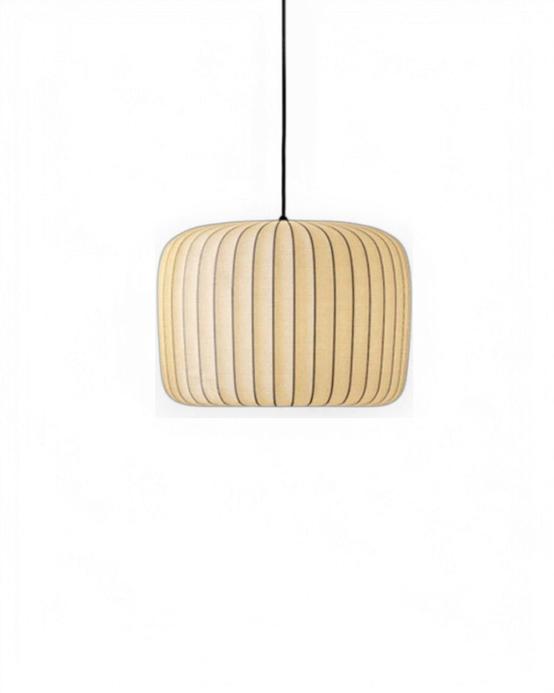SorellaLume: Moderna lampada a sospensione in tessuto con paralume fatto a mano e attacco E27 – per sala da pranzo e soggiorno