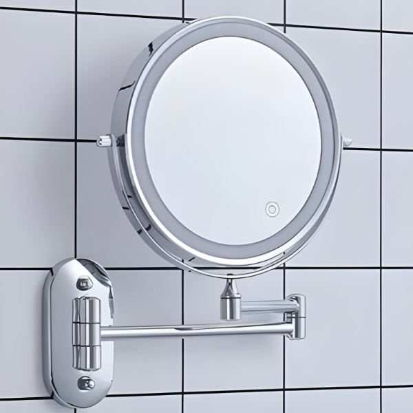 SpiegelGlanz: Specchio da trucco LED con ingrandimento e illuminazione ricaricabile