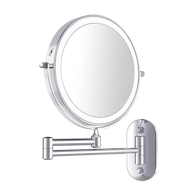 SpiegelGlanz: Specchio da trucco LED con ingrandimento e illuminazione ricaricabile