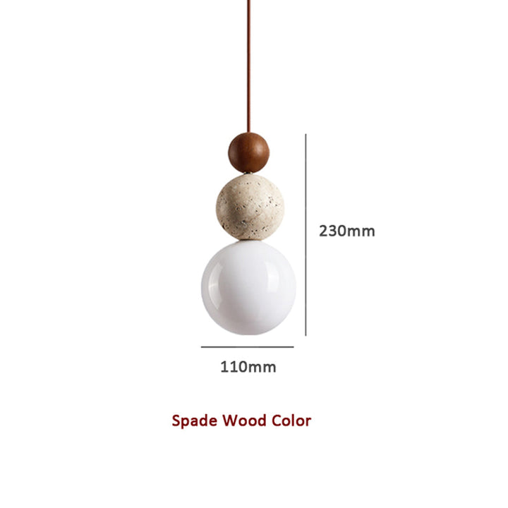 SteinAura: Lampada a sospensione in travertino naturale – Design moderno per sala da pranzo e soggiorno