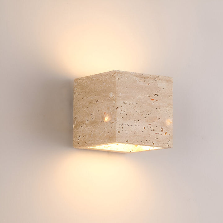 SteinLume: Applique in Travertino – Lampada a LED moderna per interni ed esterni