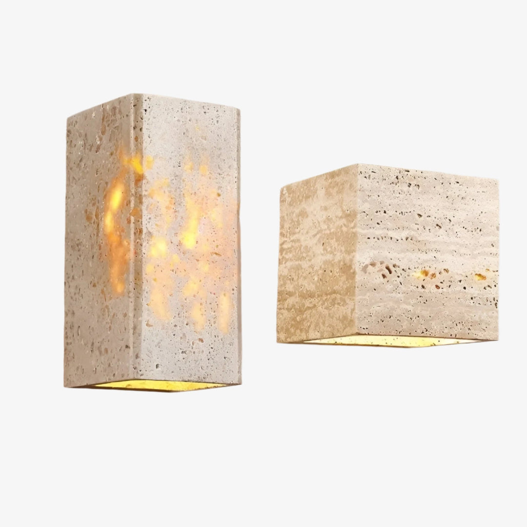 SteinLume: Applique in Travertino – Lampada a LED moderna per interni ed esterni