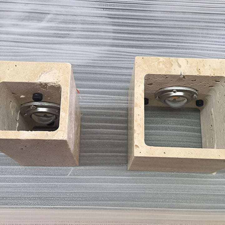 SteinLume: Applique in Travertino – Lampada a LED moderna per interni ed esterni