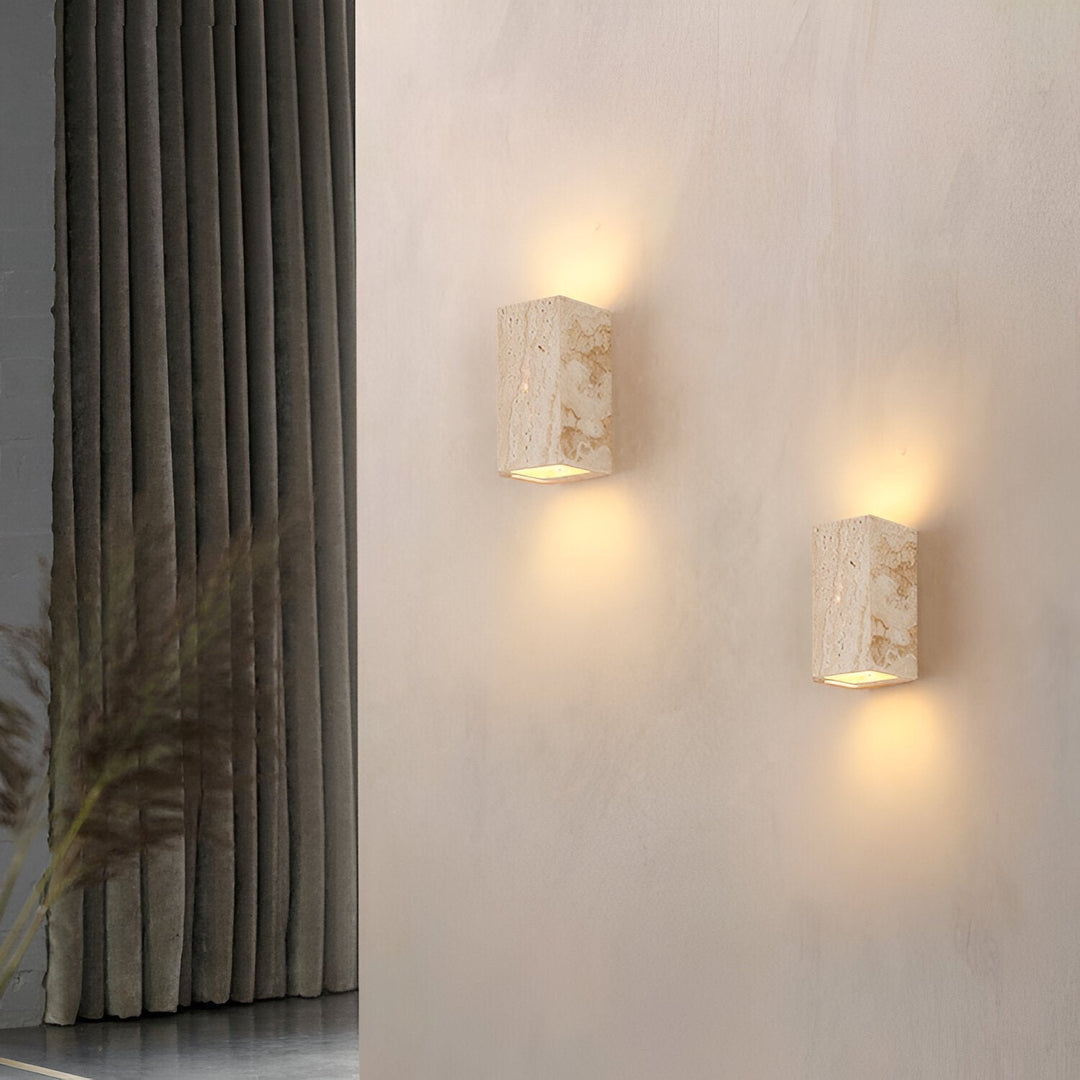 SteinLume: Applique in Travertino – Lampada a LED moderna per interni ed esterni