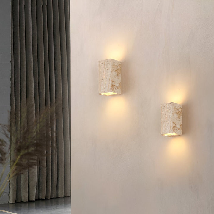 SteinLume: Applique in Travertino – Lampada a LED moderna per interni ed esterni