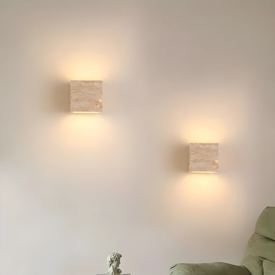 SteinLume: Applique in Travertino – Lampada a LED moderna per interni ed esterni