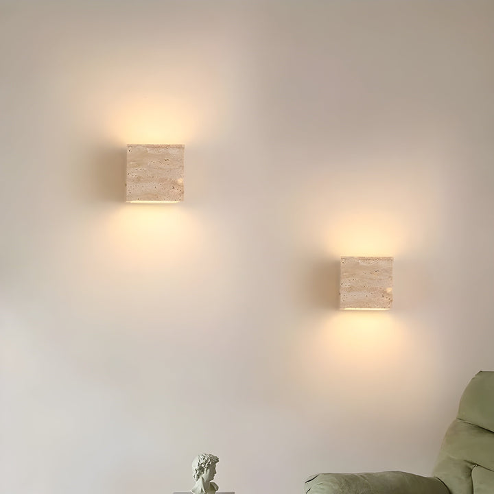 SteinLume: Applique in Travertino – Lampada a LED moderna per interni ed esterni