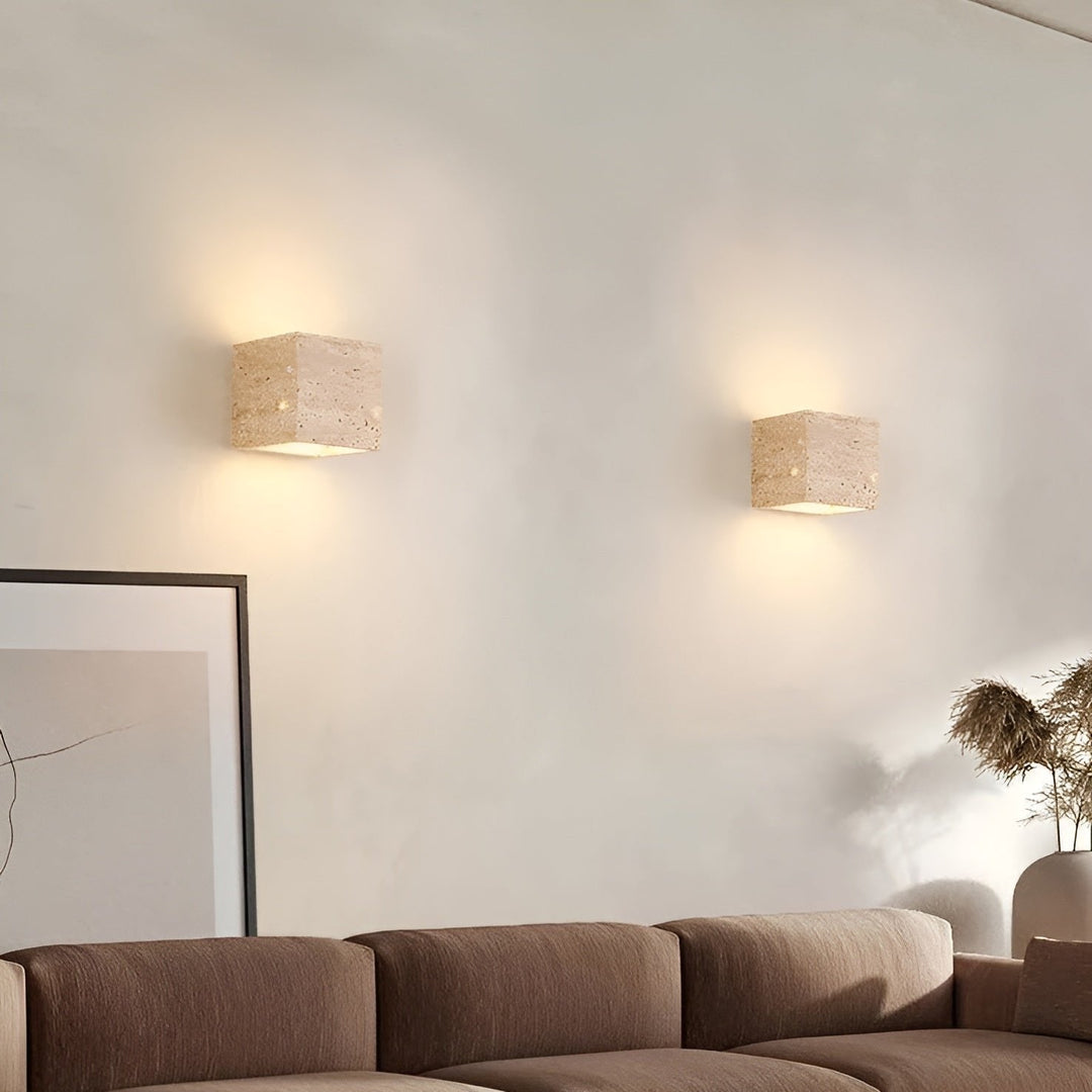 SteinLume: Applique in Travertino – Lampada a LED moderna per interni ed esterni