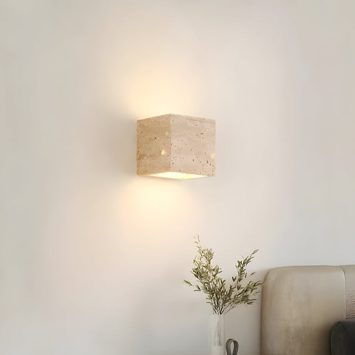 SteinLume: Applique in Travertino – Lampada a LED moderna per interni ed esterni
