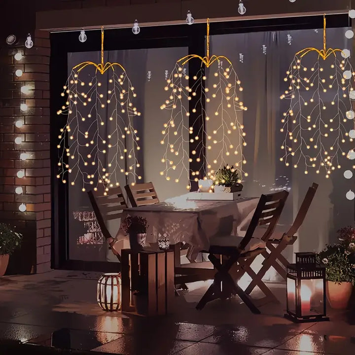 StellaBaum: Set di 3 luci LED a forma di albero – Illuminazione natalizia per giardino e terrazza
