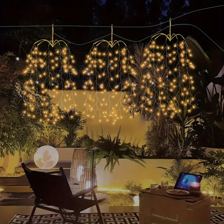 StellaBaum: Set di 3 luci LED a forma di albero – Illuminazione natalizia per giardino e terrazza