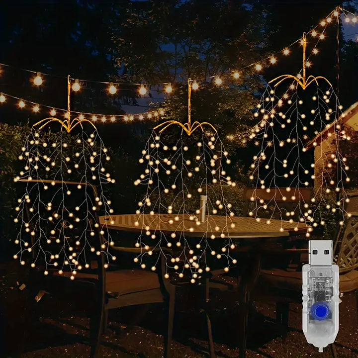 StellaBaum: Set di 3 luci LED a forma di albero – Illuminazione natalizia per giardino e terrazza