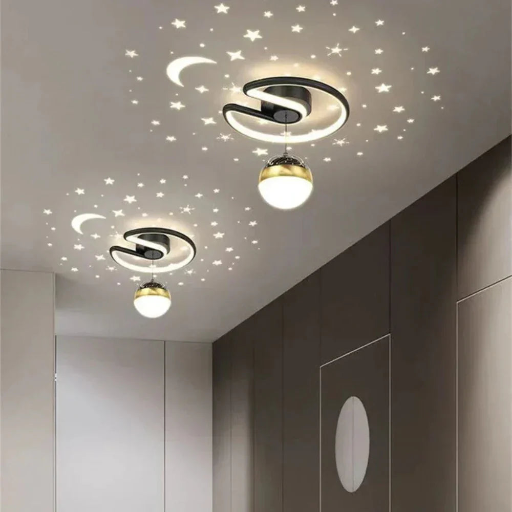 StellaGlow: Lampada a soffitto LED rotonda con effetto cielo stellato e colore della luce dimmerabile – per camere da letto e camerette