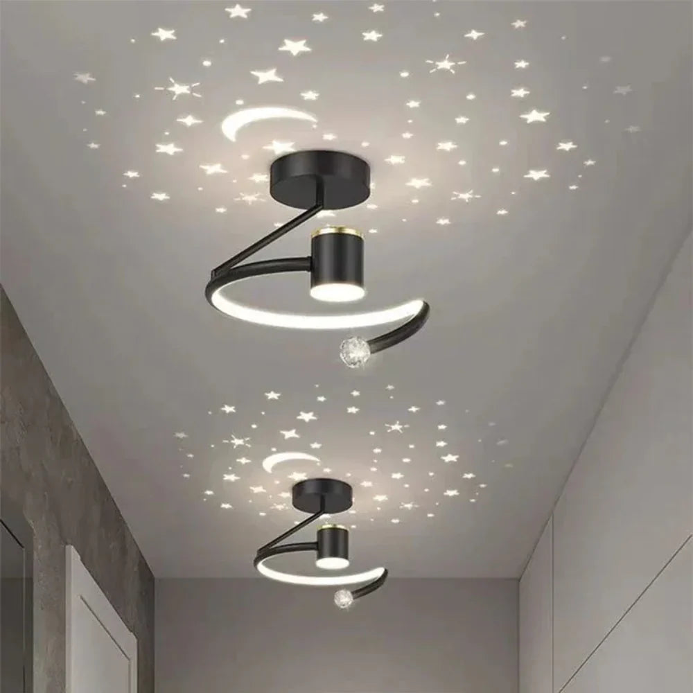 StellaGlow: Lampada a soffitto LED rotonda con effetto cielo stellato e colore della luce dimmerabile – per camere da letto e camerette