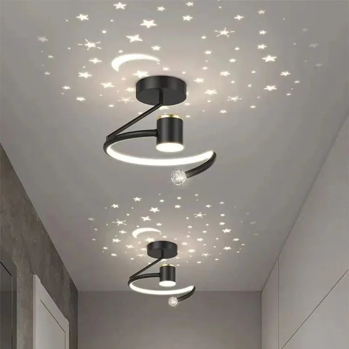 StellaGlow: Lampada a soffitto LED rotonda con effetto cielo stellato e colore della luce dimmerabile – per camere da letto e camerette