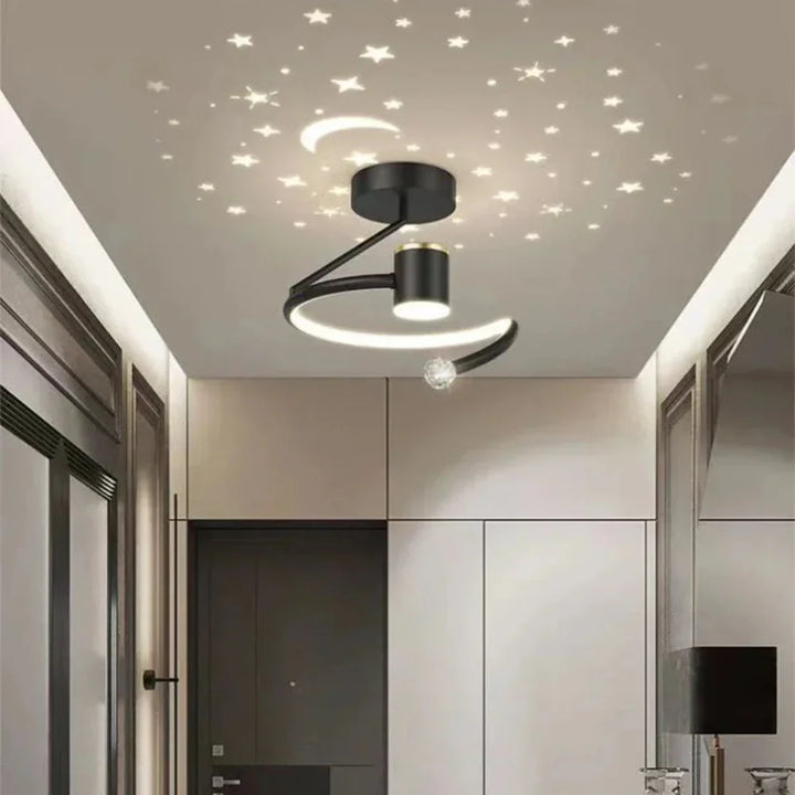 StellaGlow: Lampada a soffitto LED rotonda con effetto cielo stellato e colore della luce dimmerabile – per camere da letto e camerette