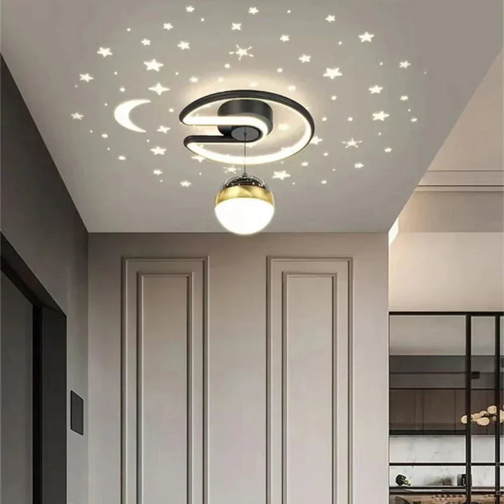 StellaGlow: Lampada a soffitto LED rotonda con effetto cielo stellato e colore della luce dimmerabile – per camere da letto e camerette