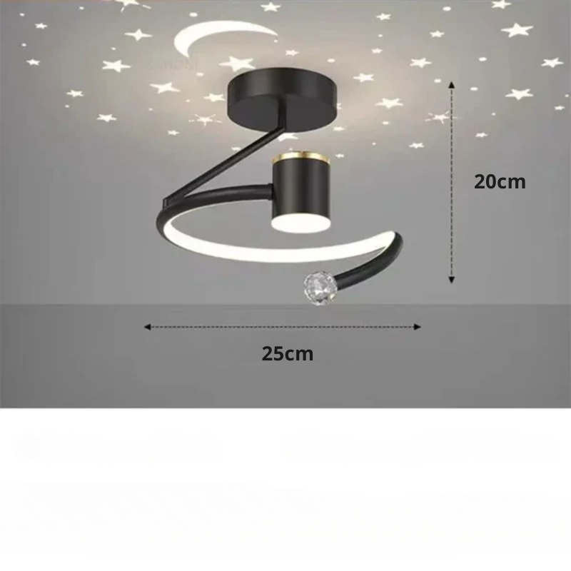 StellaGlow: Lampada a soffitto LED rotonda con effetto cielo stellato e colore della luce dimmerabile – per camere da letto e camerette